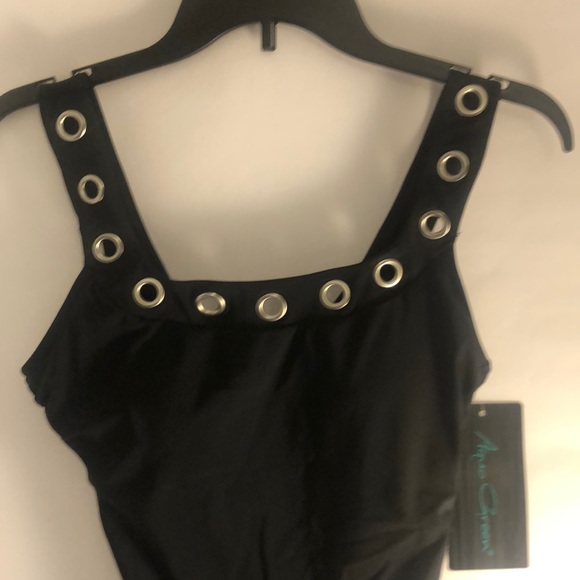 NEW One Piece Swimsuit, Black, Grommet, Size M - Picture 9 of 10